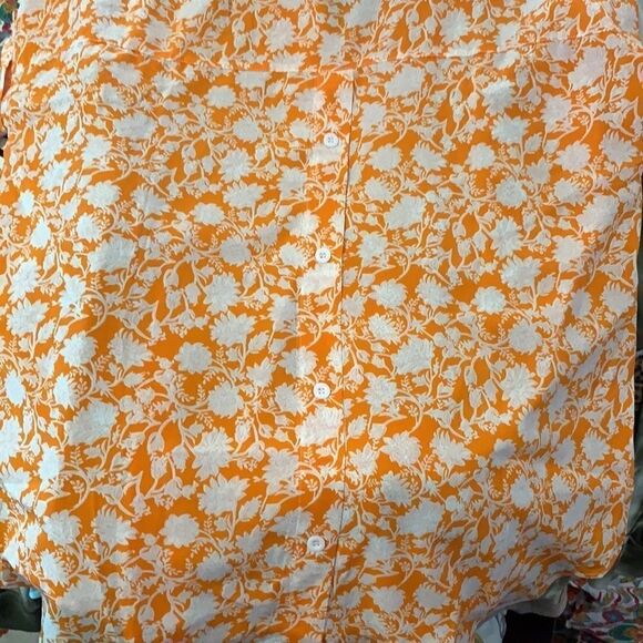 New C+D+M Collection orange floral blouse - Picture 6 of 6